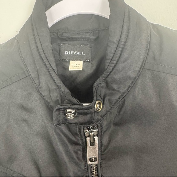 DIESEL Biker Jacket with Leather Details in Black Size Small - Picture 5 of 15